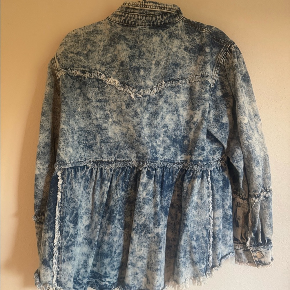 Pol Blue Denim Buttoned Jacket Medium - image 3